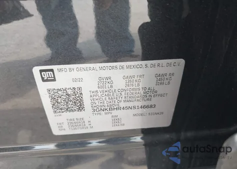 2022 Chevrolet Blazer Awd 2Lt from USA, damaged, VIN 3GNKBHR45NS146683